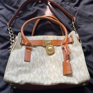 Michael Kors Tan and Cream Satchel